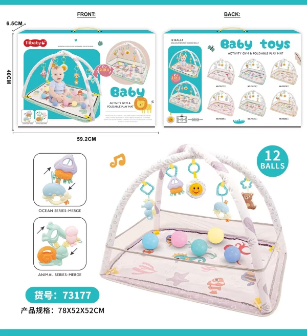 Foldable Baby Play Gym Mat Baby Activity Play Mat for Infant Newborns Babies for Distributor - 图片 7