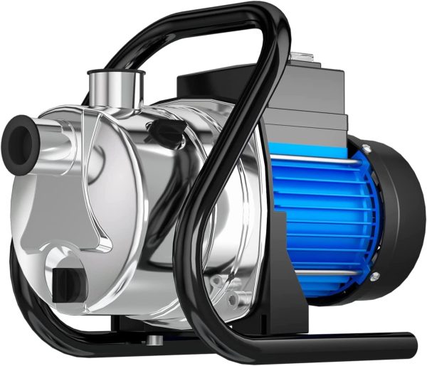 Water Transfer Pump 110V Shallow Well Pump 1.2HP 1500GPH Electric Portable Garden Pressure Booster Pumps for Pool Draining Farm Irrigation Lake Lawn Sprinkler System