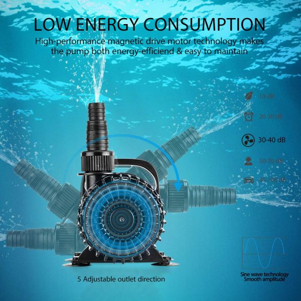 Electric 120W 2700GPH Submersible Water Pump for Koi Pond Pool Waterfall Fountains Fish Tank and Aquarium - 图片 4