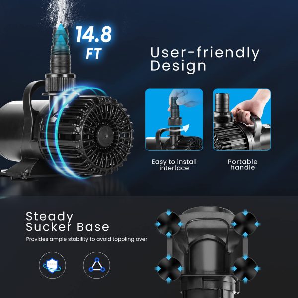 Electric 120W 2700GPH Submersible Water Pump for Koi Pond Pool Waterfall Fountains Fish Tank and Aquarium - 图片 5