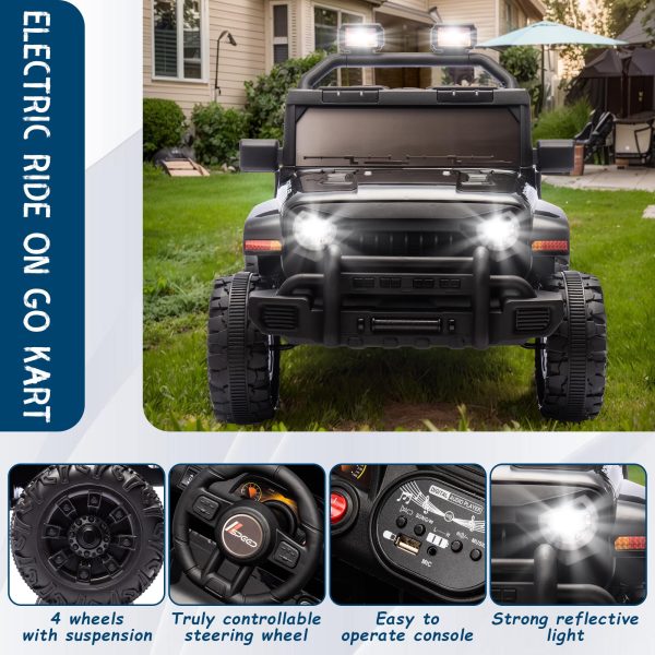 Ride on Truck Car, 12V Kids' Electric Vehicles W/Parents Control, Ride on Toys for Toddlers with Music - 图片 5