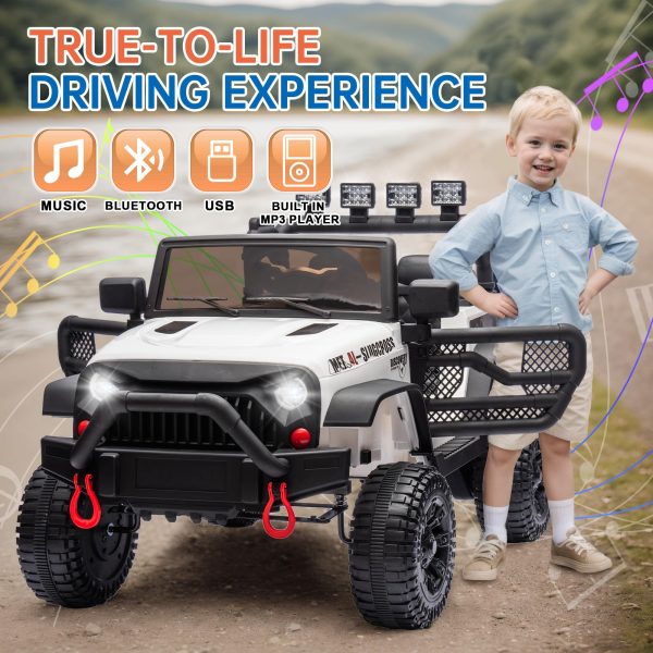 24V Kids Ride On Jeep Car, 400W Motor Ride On Toys w/Parents Remote Control, Electric Play Car with Four-Wheel Suspension - 图片 4