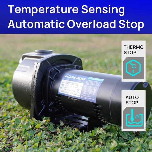 Centrifugal Pump, 4250 GPH, 115/230V, Durable Cast Iron Booster Pump for Lawn Sprinkler, Garden Irrigation - 图片 2