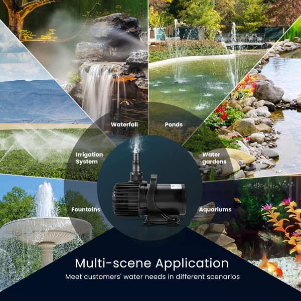 Electric 120W 2700GPH Submersible Water Pump for Koi Pond Pool Waterfall Fountains Fish Tank and Aquarium - 图片 6