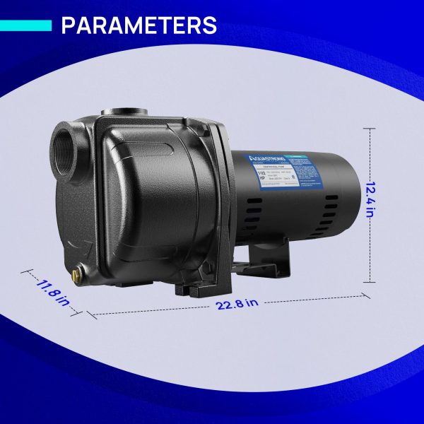 Centrifugal Pump, 4250 GPH, 115/230V, Durable Cast Iron Booster Pump for Lawn Sprinkler, Garden Irrigation - 图片 3