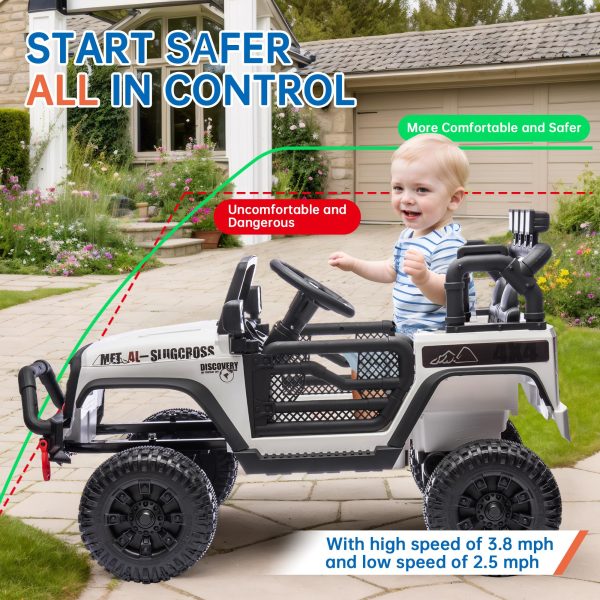 24V Kids Ride On Jeep Car, 400W Motor Ride On Toys w/Parents Remote Control, Electric Play Car with Four-Wheel Suspension - 图片 8