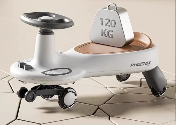 Baby Swing Car with LED Wheels, Anti-Tip Design, 360° Smooth Turning, Wholesale - 图片 2