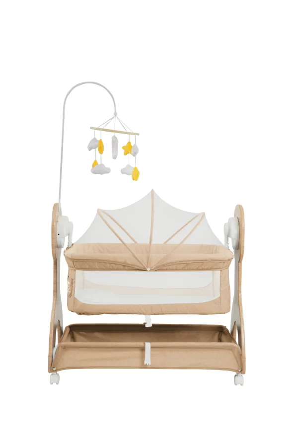 Baby Electric Rocking Bassinets Bed for Newborn with Night Light Storage Basket for Distributor - 图片 2