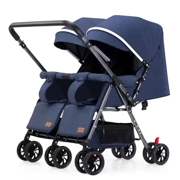 Double Stroller for Twins Side-by-Side Foldable with Reversible Seats, Full Canopy, Wholesale - 图片 2