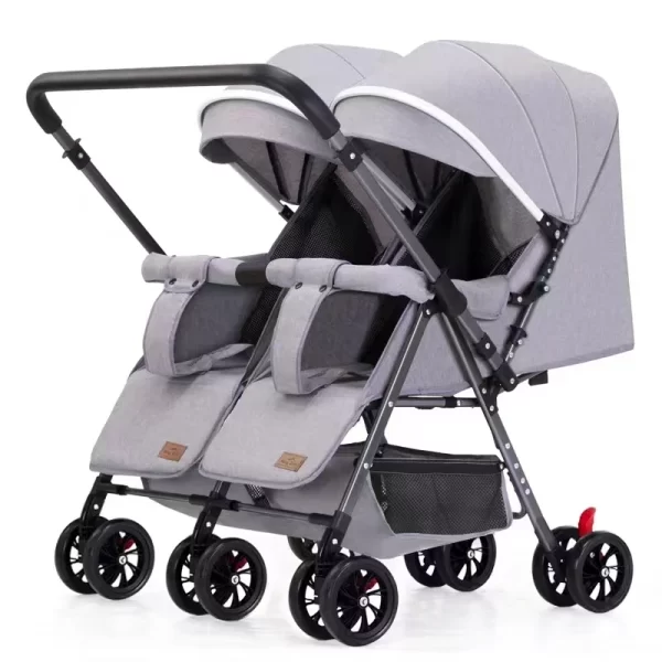 Double Stroller for Twins Side-by-Side Foldable with Reversible Seats, Full Canopy, Wholesale