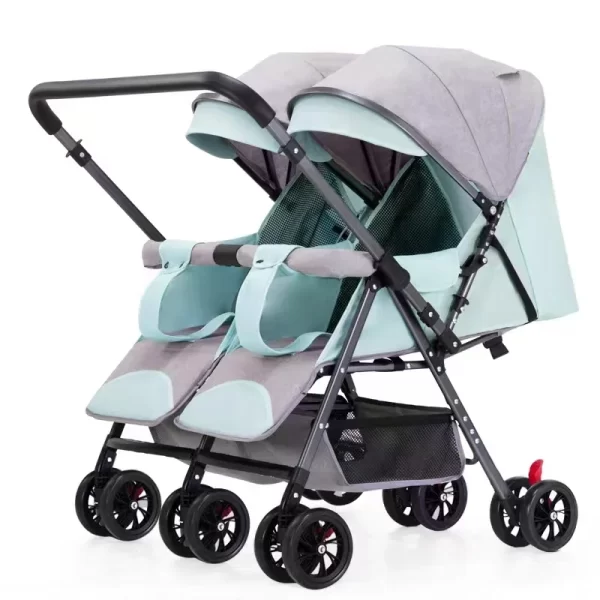 Lightweight Twin Stroller Side by Side Design, Reversible Seats, Foldable for Twins, Wholesale - 图片 3