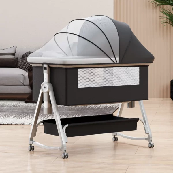 Convertible Baby Crib Baby Bed with Rocking Function 6-Level Adjustable Height, Wholesale - 图片 4