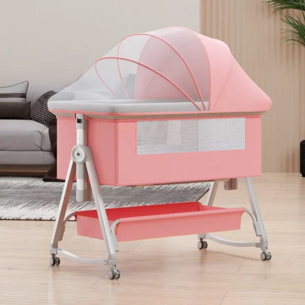 Convertible Baby Crib Baby Bed with Rocking Function 6-Level Adjustable Height, Wholesale - 图片 3