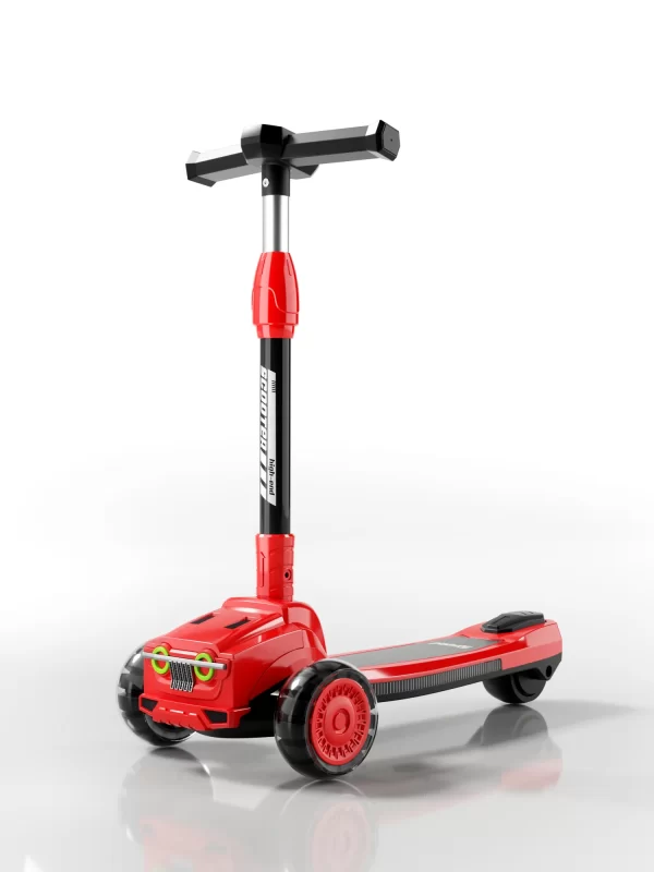 Kids Scooter with LED Lights and Music Extra-Wide PU Wheels Adjustable Height and Foldable for Distributor - 图片 2