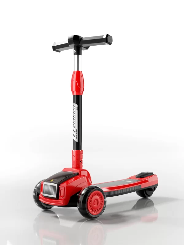 Kids Scooter with LED Lights and Music Extra-Wide PU Wheels Adjustable Height and Foldable for Distributor - 图片 4