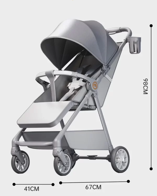 Quick Fold Baby Stroller Lie-Flat Recline Seat Lightweight Stroller with Oversized Canopy for Distributor - 图片 8