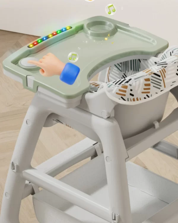 Smart Baby High Chair with LED Musical Tray for Toddlers Children Dining Chair for Distributor - 图片 3