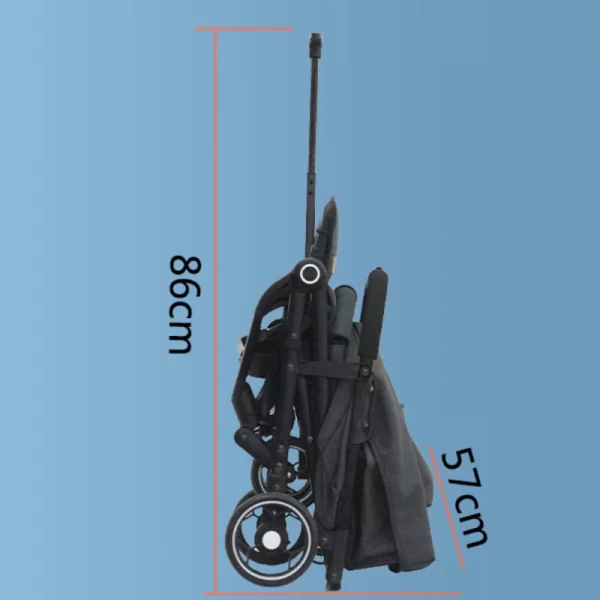 Luxury Baby Stroller One-Hand Fold Lightweight Folding Pram Fits in Airplane Cabin for Toddlers, Wholesale - 图片 6