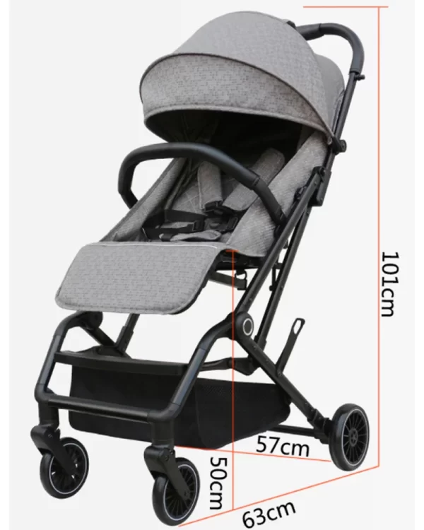 Luxury Baby Stroller One-Hand Fold Lightweight Folding Pram Fits in Airplane Cabin for Toddlers, Wholesale - 图片 7
