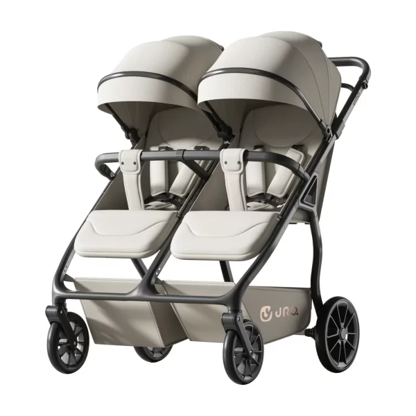 Side by Side Twin Baby Stroller Heavy-Duty Aluminum Frame One-Step Fold Double Baby Pram, Wholesale - 图片 6