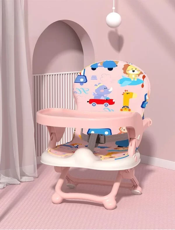 Baby High Chair for Babies and Toddlers Travel Booster Feeding Chairs with Safety Harness - 图片 2