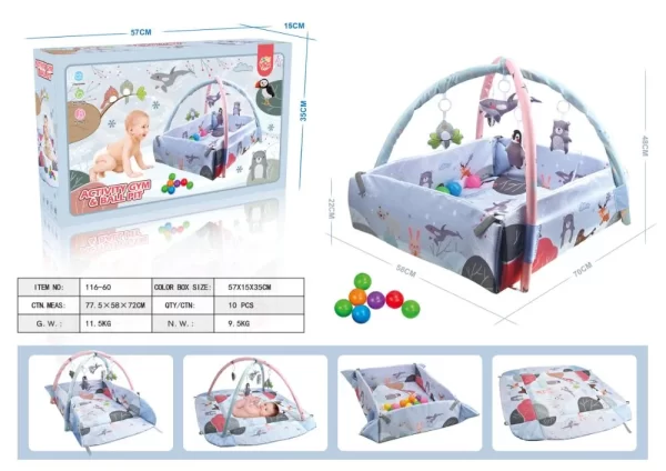 Baby Play Mat Ball Pit Activity Gym Center, Newborn to Toddler Thickened Mat for Distributor - 图片 2