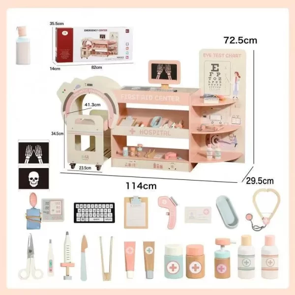 Hospital Pretend Play Set Game Educational Pretend Doctor Gift Toys for Kids Girls - 图片 3