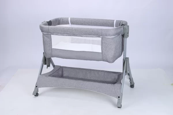 Portable Baby Bassinet – Foldable, Adjustable Height, Silent Wheels, 2-in-1 Rocking & Bedside Crib, Wholesale