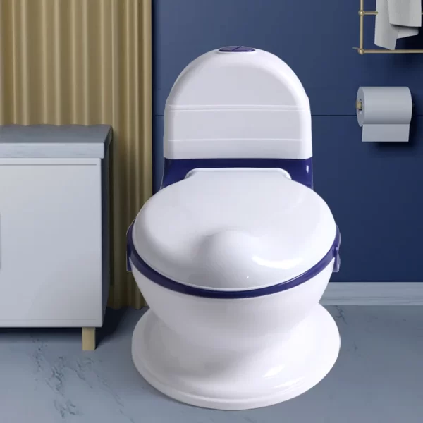 Upgraded Kids' Training Potty Realistic Toilet Design with PU Cushion - 图片 3