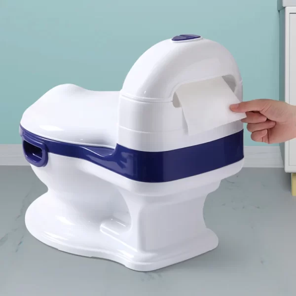 Upgraded Kids' Training Potty Realistic Toilet Design with PU Cushion - 图片 4