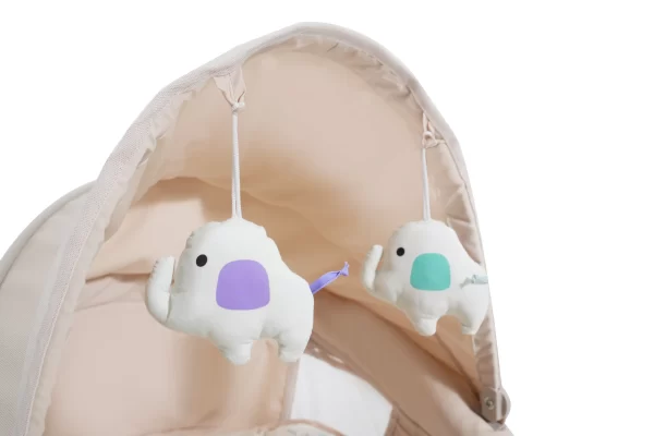 Smart Baby Rocking Chair with Adjustable Recline & Canopy Includes Mosquito Net & Toys - 图片 6