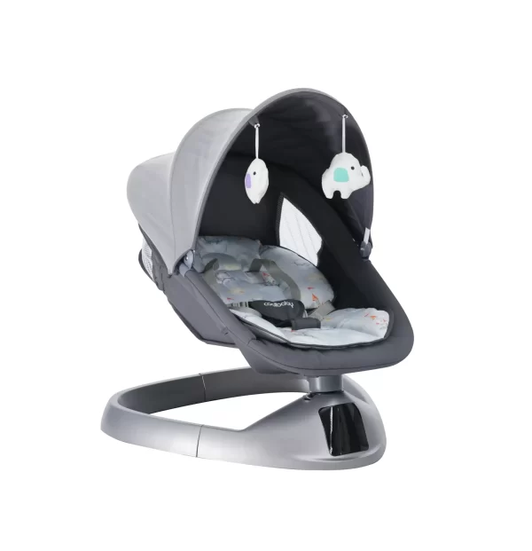 Smart Baby Rocking Chair with Adjustable Recline & Canopy Includes Mosquito Net & Toys - 图片 5