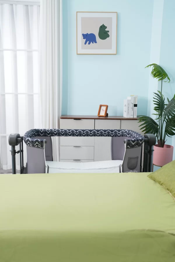 Smart Multi-Functional Baby Bassinet Rocking Bed with Canopy & Mosquito Net, Wholesale - 图片 3