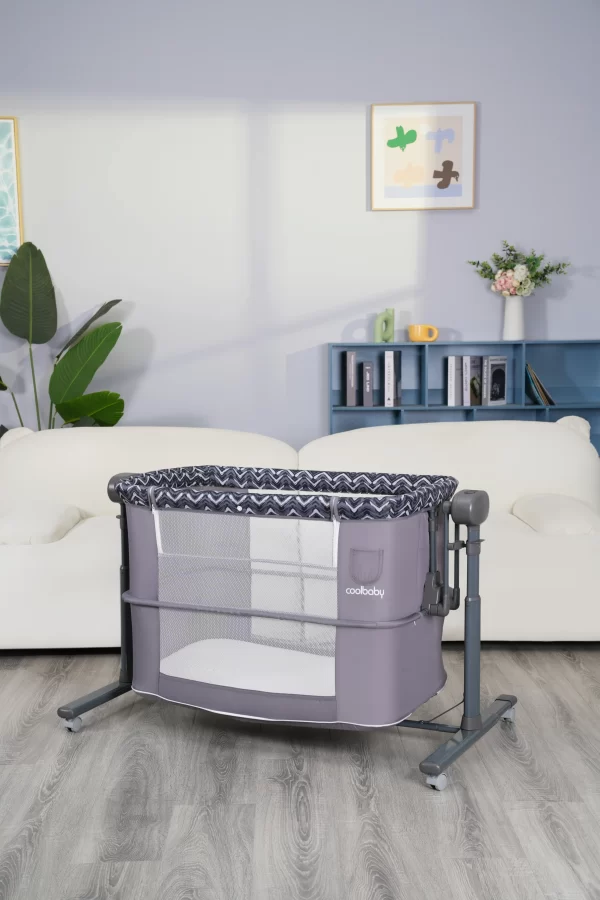 Smart Multi-Functional Baby Bassinet Rocking Bed with Canopy & Mosquito Net, Wholesale - 图片 6