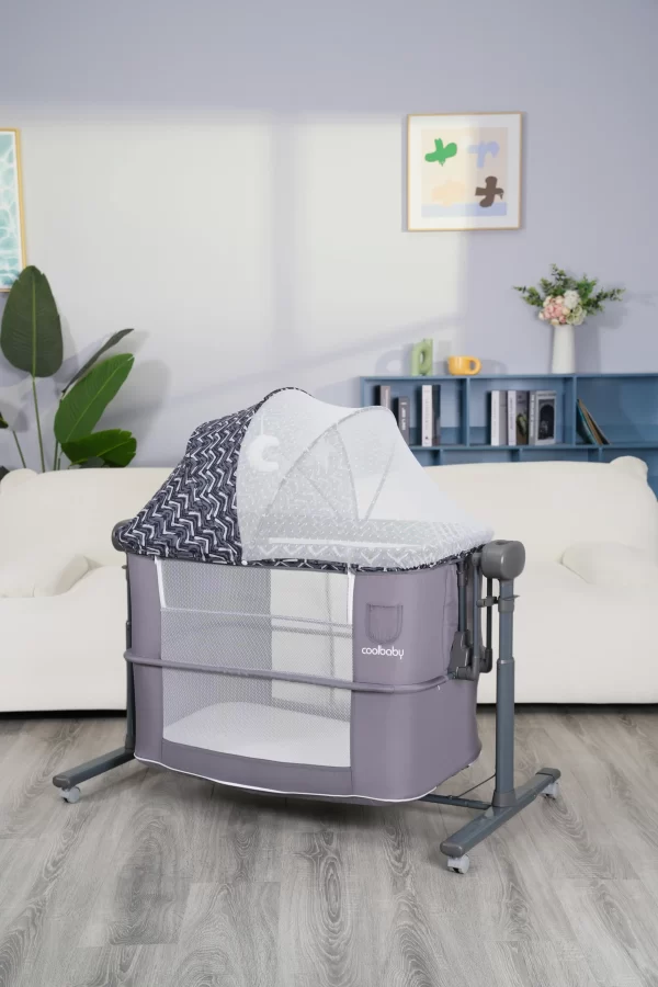 Smart Multi-Functional Baby Bassinet Rocking Bed with Canopy & Mosquito Net, Wholesale