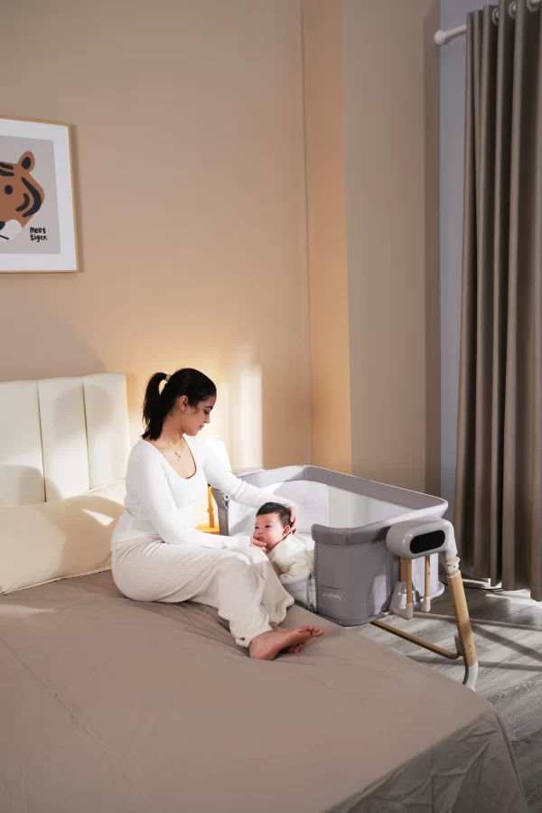 Deluxe Baby Rocker Bassinet 5-Level Height Adjustable, Built-in Mosquito Net & Toys, Wholesale - 图片 3