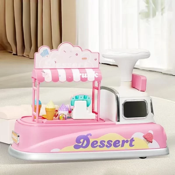 Multi-Functional Sliding Car Ride-On & Pretend Play Toy with Oversized Storage Detachable Tray & 360° Wheels