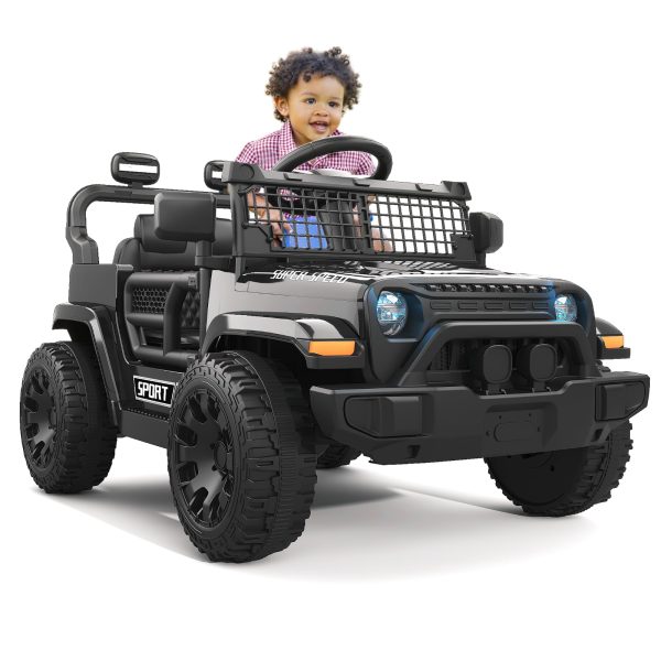 12V Ride on Truck Car with Parent Remote Control, Electric Toys with Spring Suspension, LED Lights & Music Player