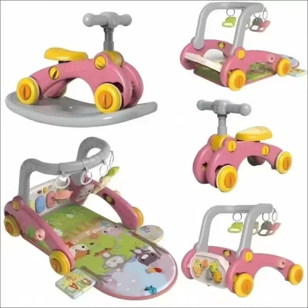 6 in 1 Baby Activity Gym Play Mat, Push Walker, Baby Walker, Kick & Play Piano, Scooter, Rocking Horse Mode with Music and Light for Distributor