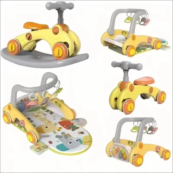 6 in 1 Baby Activity Gym Play Mat, Push Walker, Baby Walker, Kick & Play Piano, Scooter, Rocking Horse Mode with Music and Light for Distributor - 图片 2