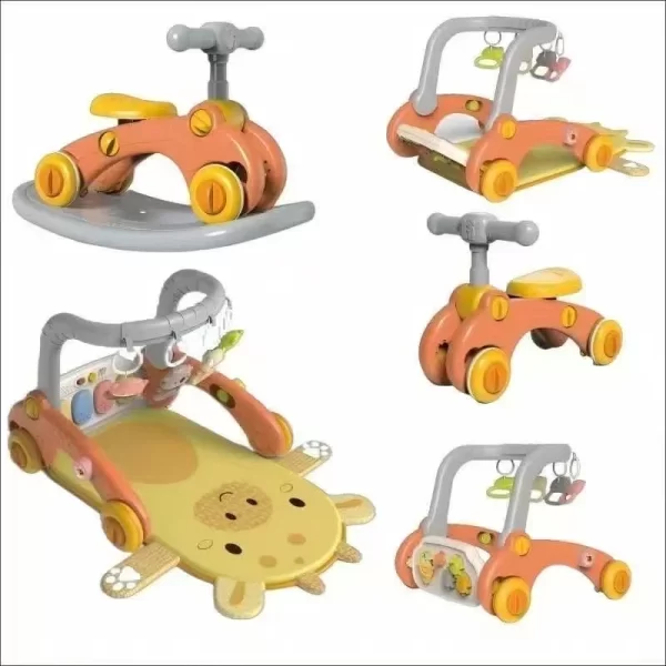 6 in 1 Baby Activity Gym Play Mat, Push Walker, Baby Walker, Kick & Play Piano, Scooter, Rocking Horse Mode with Music and Light for Distributor - 图片 3