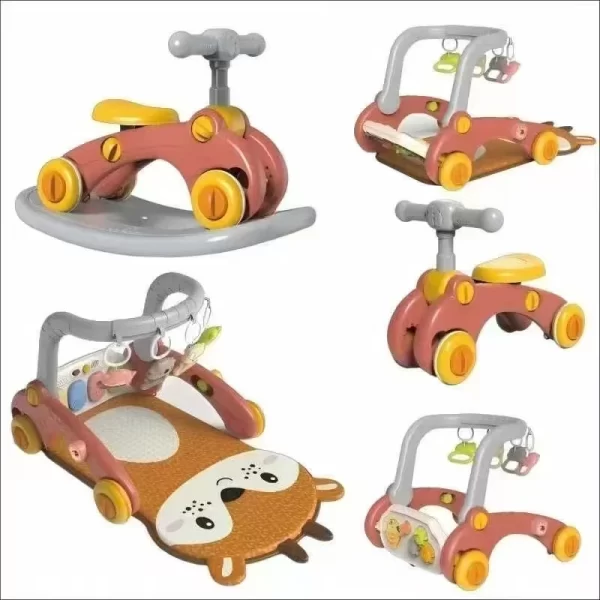 6 in 1 Baby Activity Gym Play Mat, Push Walker, Baby Walker, Kick & Play Piano, Scooter, Rocking Horse Mode with Music and Light for Distributor - 图片 4
