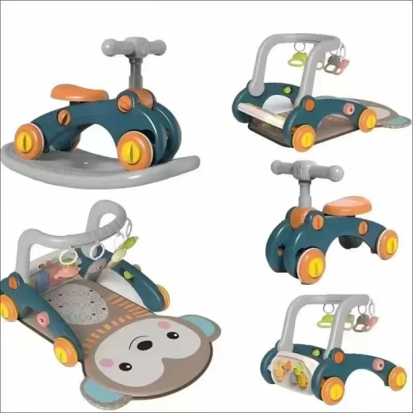 6 in 1 Baby Activity Gym Play Mat, Push Walker, Baby Walker, Kick & Play Piano, Scooter, Rocking Horse Mode with Music and Light for Distributor - 图片 6