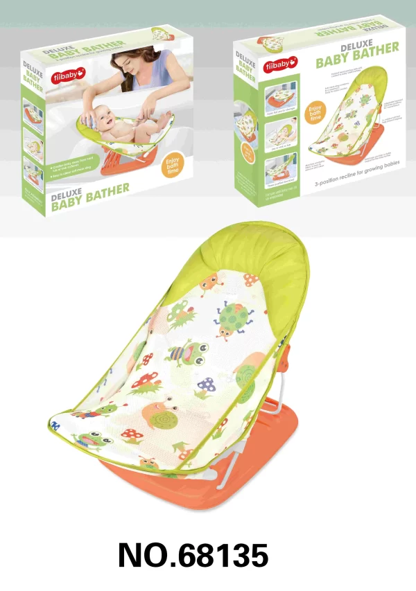 Baby Bath Seat, Soft Mesh Sling Adjustable 3-Position Recline for Growing Babies, Wholesale - 图片 2