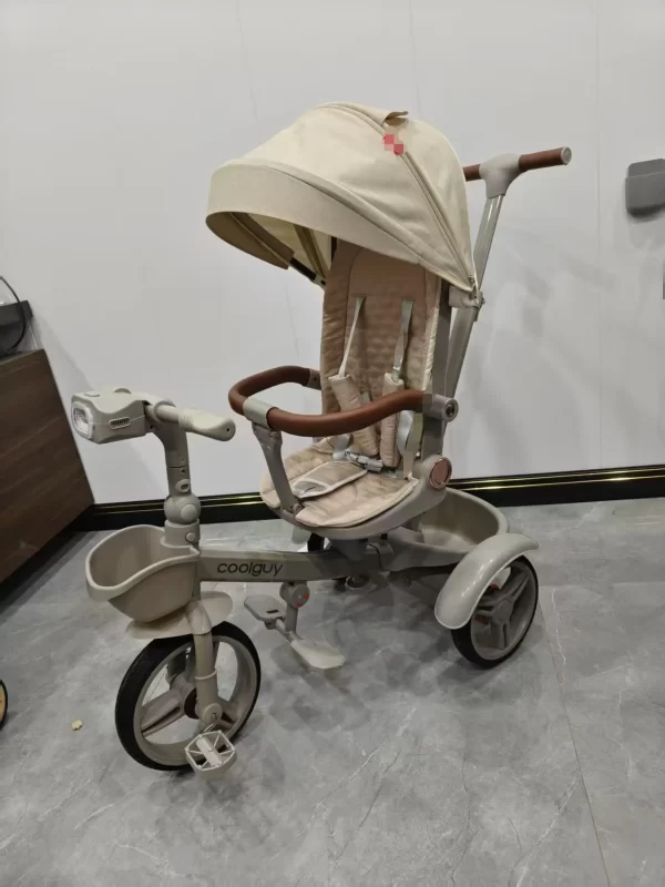 Kids' Tricycle with Music & Lights Rotating Reclining Seat Foldable Handle Thickened Canopy Cushion for Distributor - 图片 2