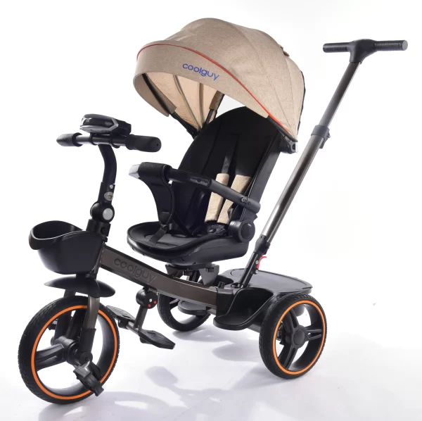 Multifunctional Kid Tricycle Rotating Reclining Seat Foldable Handlebars with Music & Light