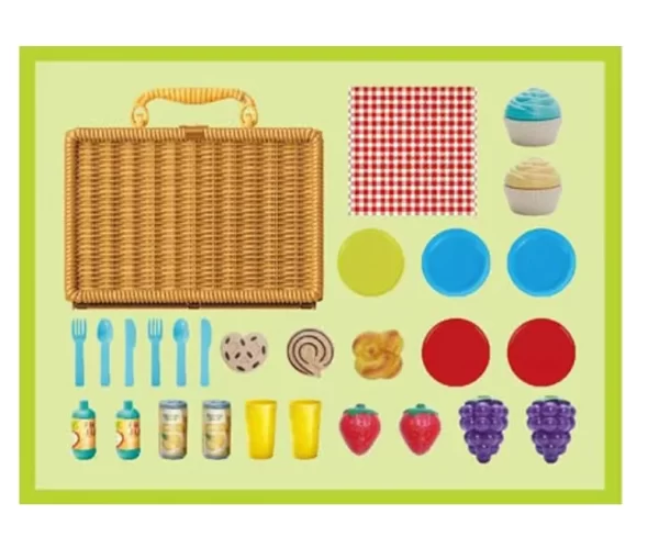 Picnic Play Set Toys for Kids with Picnic Basket Pretend Food Playset with Storage, Wholesale - 图片 2