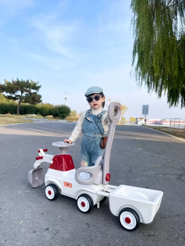 4-in-1 Multi-Function Kids Ride-On Toy Car - Excavator, Rocking Horse, Toy Dumper Truck, Sliding Car - 图片 3