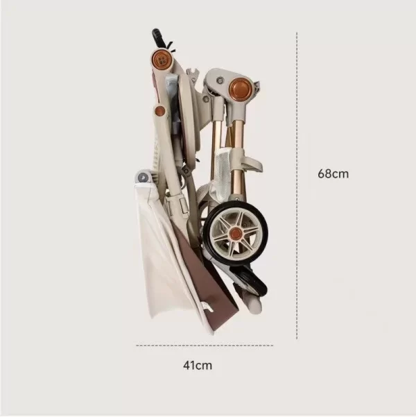 Foldable Baby Stroller Reversible Seat Aluminum Frame Baby Pram with Detachable Tray - 图片 4