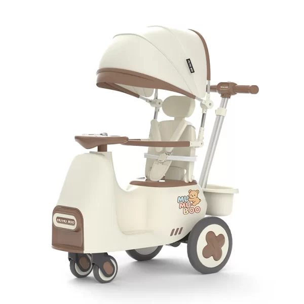 Luxury Baby Ride on Car Multifunctional Stroller & Rocker Car with Light and Music, Patented Design - 图片 4